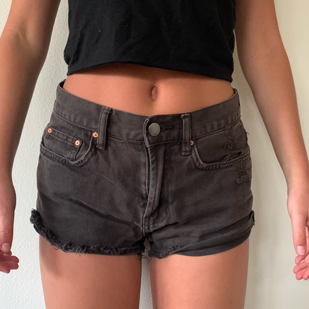 dark colored jean shorts!